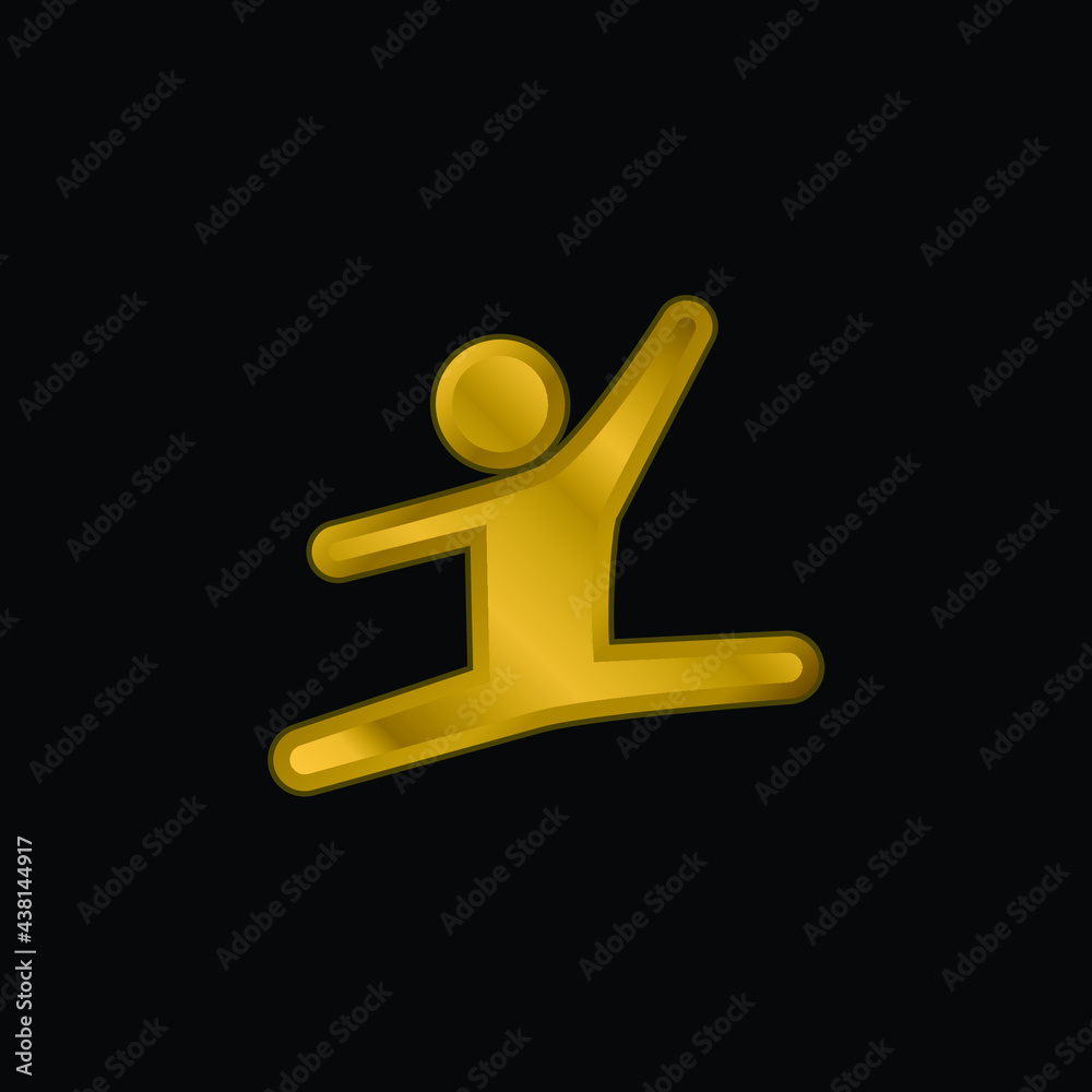 Artistic Gymnast gold plated metalic icon or logo vector Artistic Gymnast gold plated metalic icon or logo vector