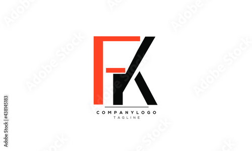 Alphabet letters Initials Monogram logo FK, FK INITIAL, FK letter photo