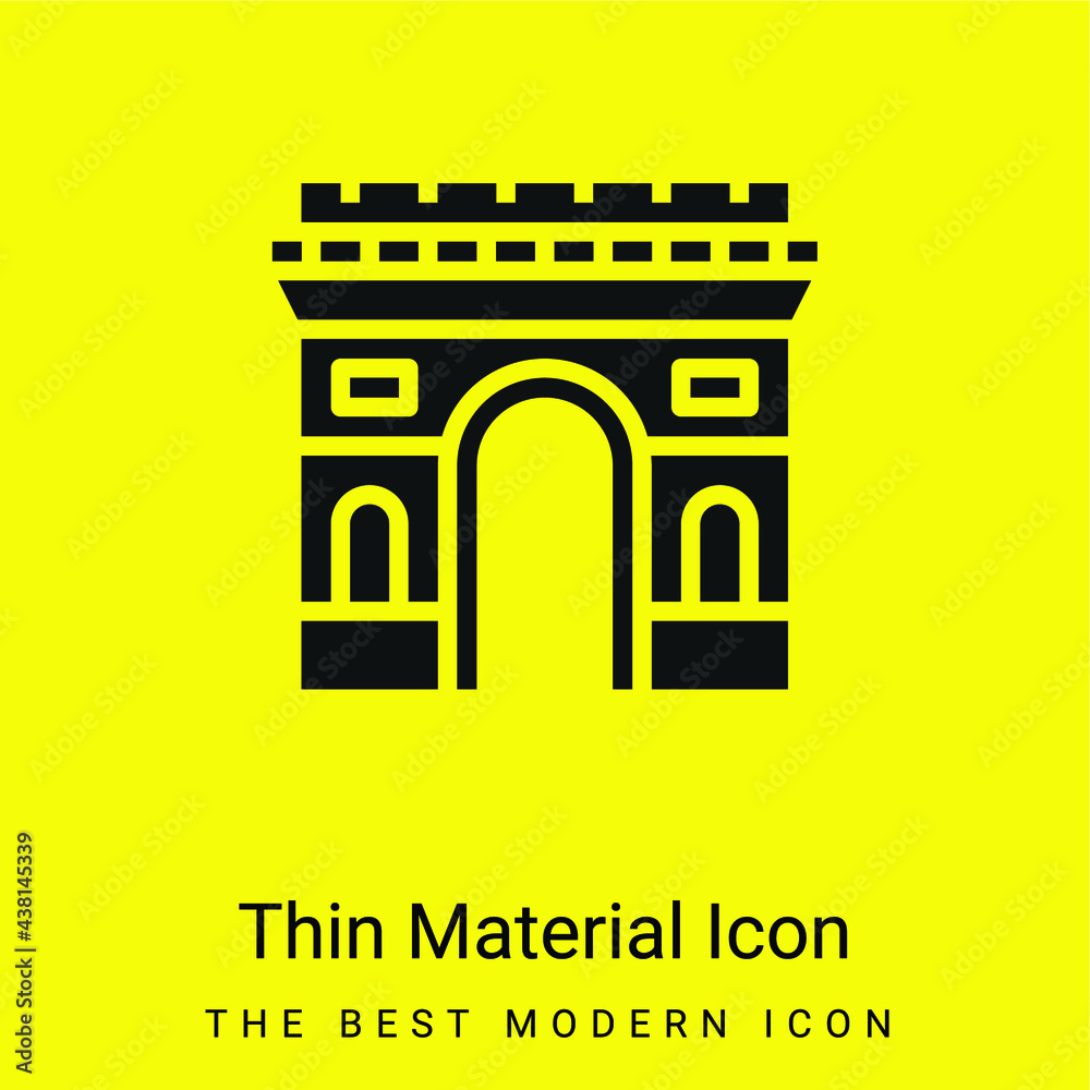 Fototapeta premium Arc De Triomphe minimal bright yellow material icon