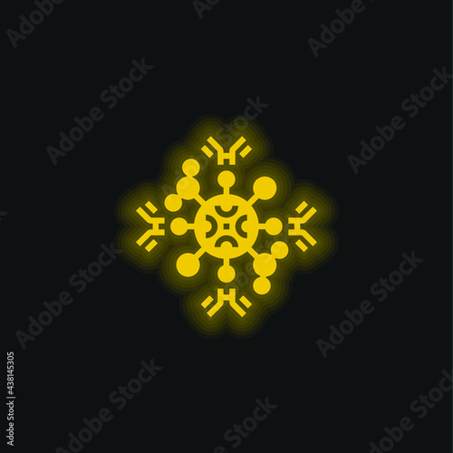 Antibodies yellow glowing neon icon
