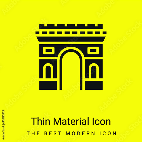 Arc De Triomphe minimal bright yellow material icon