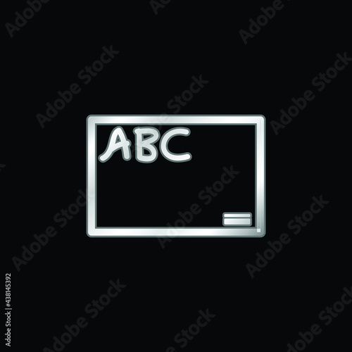 Blackboard With Letters ABC silver plated metallic icon