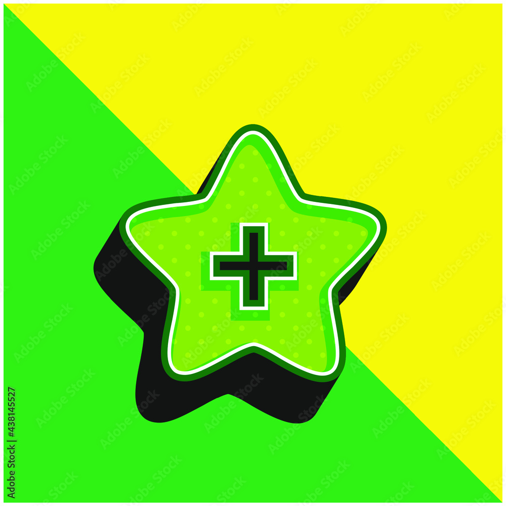 Fototapeta premium Add To Favorites Green and yellow modern 3d vector icon logo
