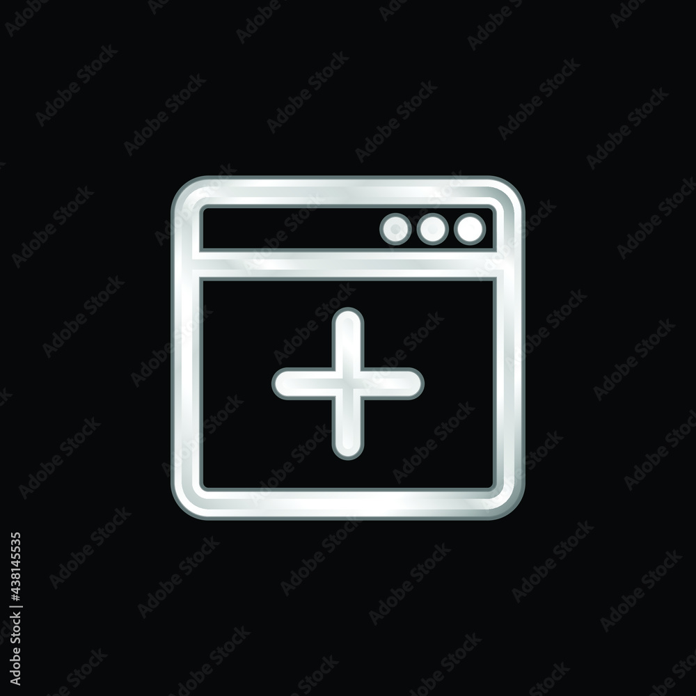 Obraz premium Add Window silver plated metallic icon
