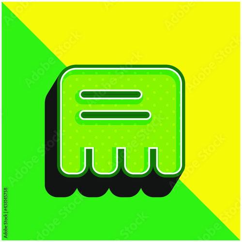 Advert Green and yellow modern 3d vector icon logo