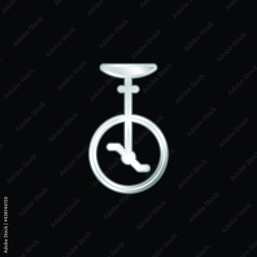 Bike silver plated metallic icon Bike silver plated metallic icon