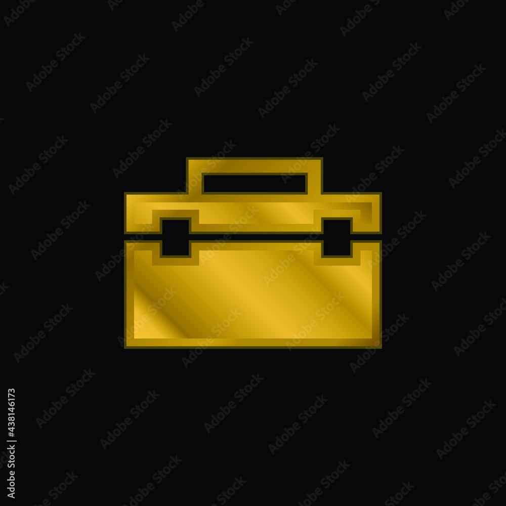 Black Portfolio gold plated metalic icon or logo vector Black Portfolio gold plated metalic icon or logo vector