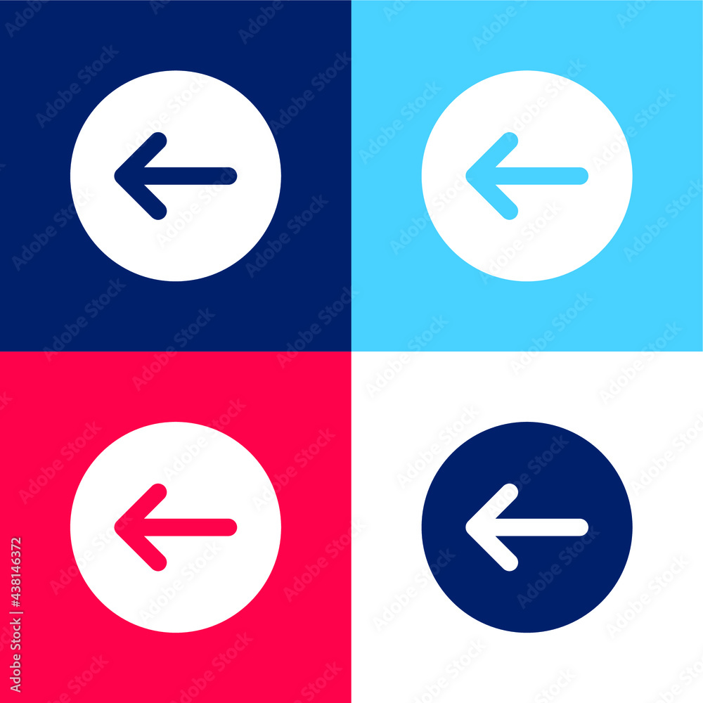 Back blue and red four color minimal icon set Back blue and red four color minimal icon set