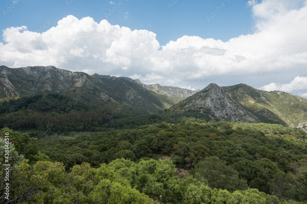 Mountain range at Ojen, Sierra de las Nieves, Sierra Blanca mountain, Andalusia, Spain.