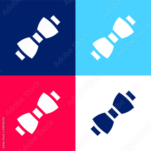 Bow Tie blue and red four color minimal icon set