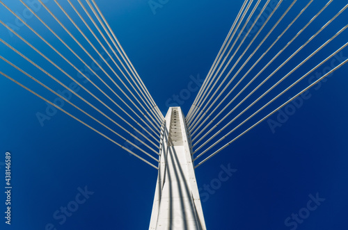 Low angle view of cable-stayed bridge