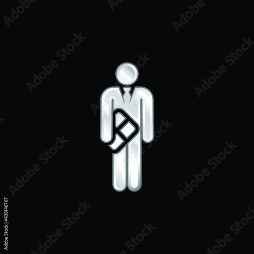 Birthday silver plated metallic icon