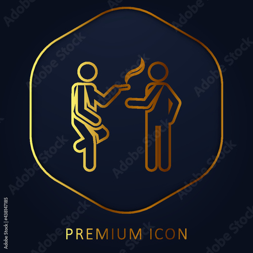 Break golden line premium logo or icon
