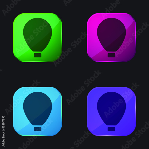 Big Air Balloon four color glass button icon