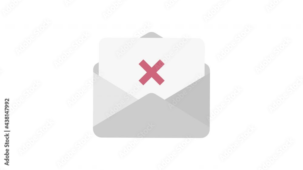 Mail box with red cross. Mail message motion graphics animation. Spam notifications Mail box with red cross. Mail message motion graphics animation. Spam notifications