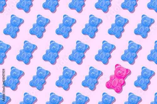 Gummy bears. Seamless pattern.  Texture for fabric, wallpaper, decorative print