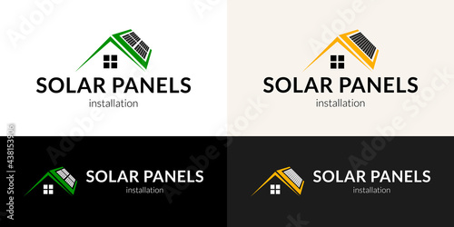 Solar panels installation logo