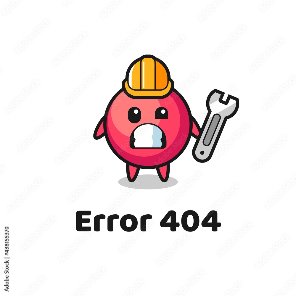 error 404 with the cute cranberry mascot