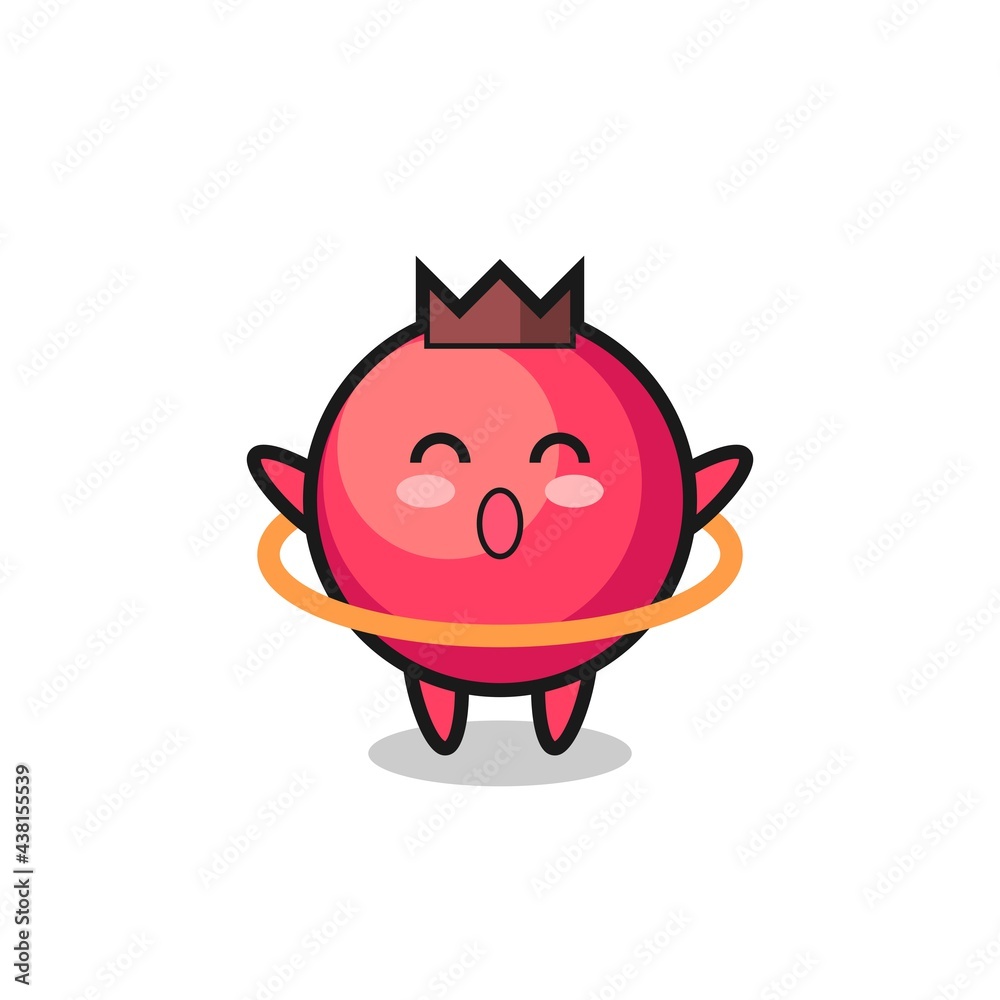 cute cranberry cartoon is playing hula hoop cute cranberry cartoon is playing hula hoop