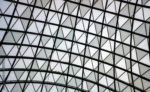 Glass roof of a supermarket, background.