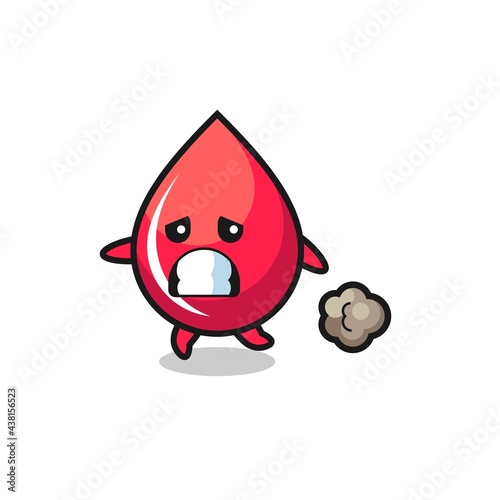 illustration of the blood drop running in fear
