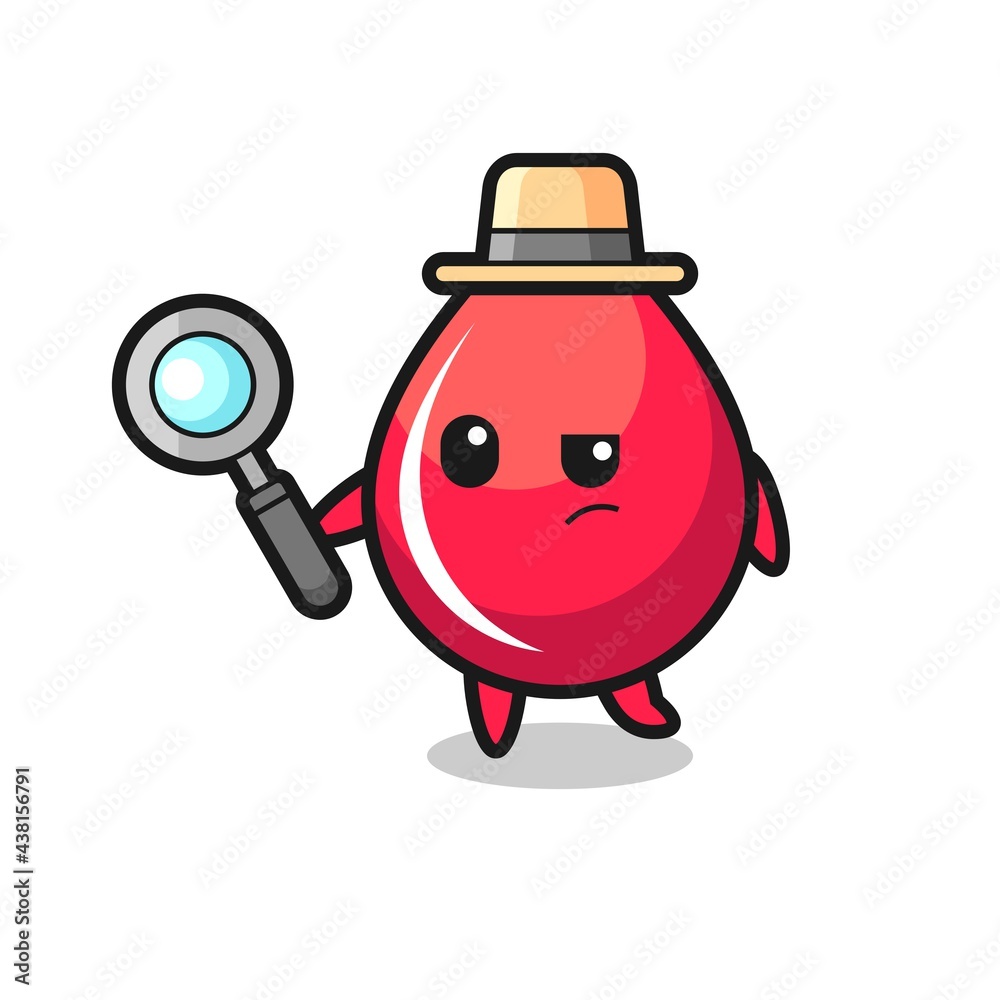 blood drop detective character is analyzing a case blood drop detective character is analyzing a case