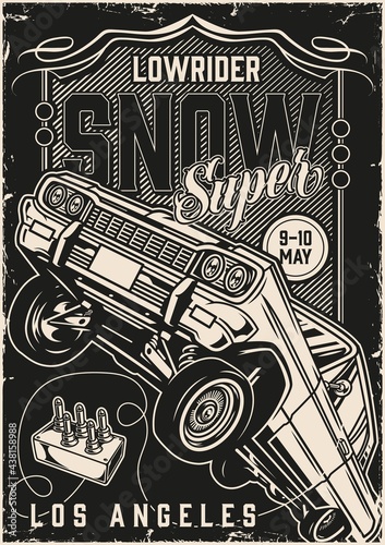 Lowrider cars super show vintage poster