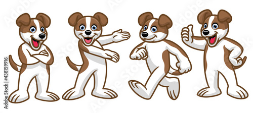 set of cartoon cute dog character