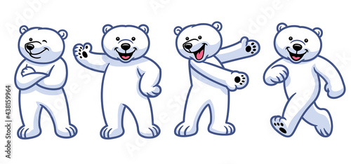 set of cartoon polar bear character © bazzier