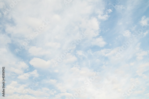 Blue sky with white clouds, great background.