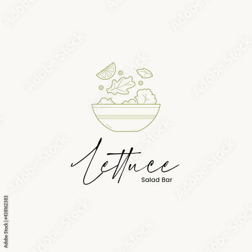 Wallpaper Mural Hand drawn food pre-made logo design template. Graphic icon symbol for cafe, restaurant, cooking business. Modern minimal line art label, emblem, badge. Branding design template. Torontodigital.ca