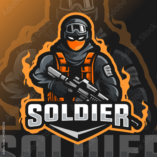 soldier mascot esport logo