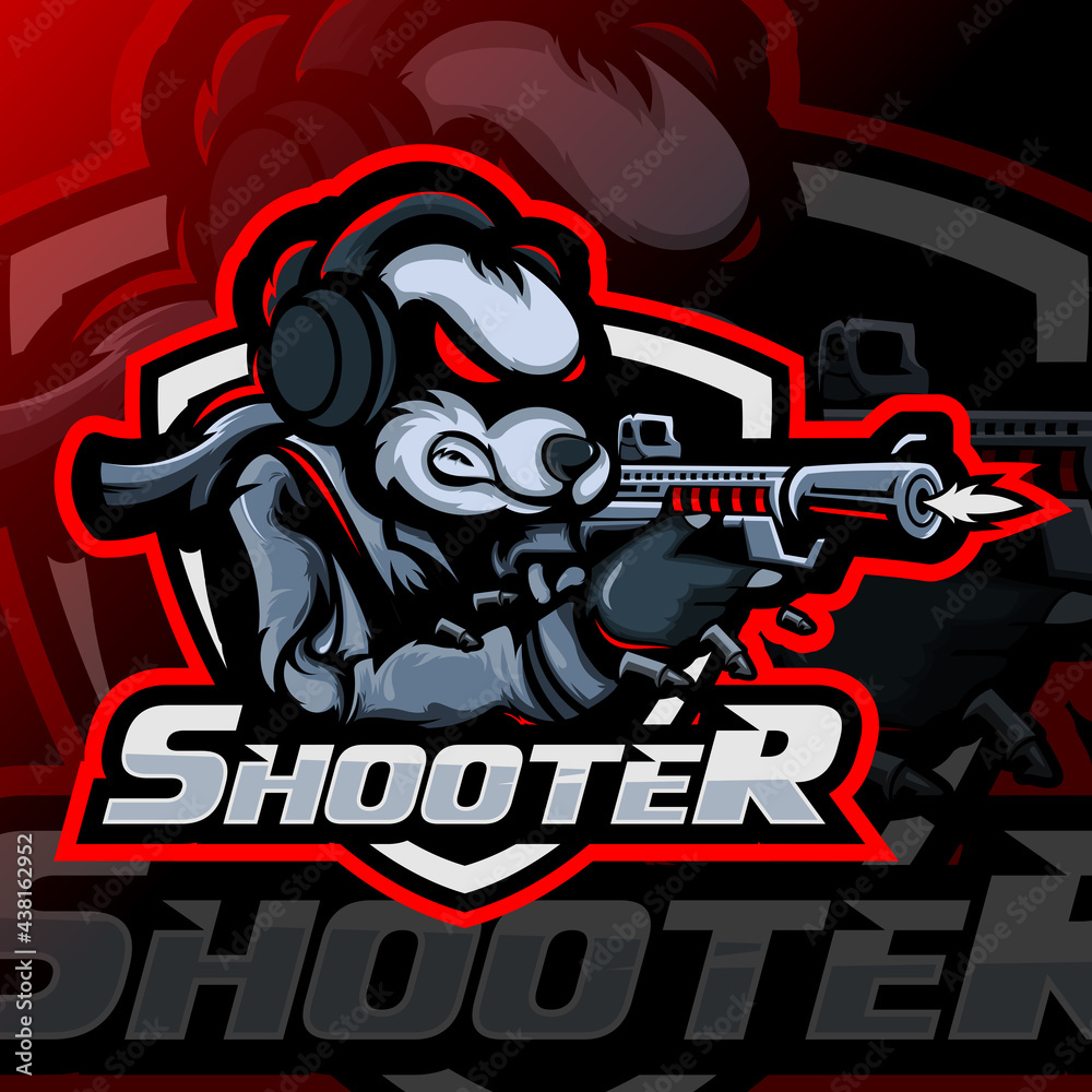 Obraz premium panda mascot esport logo