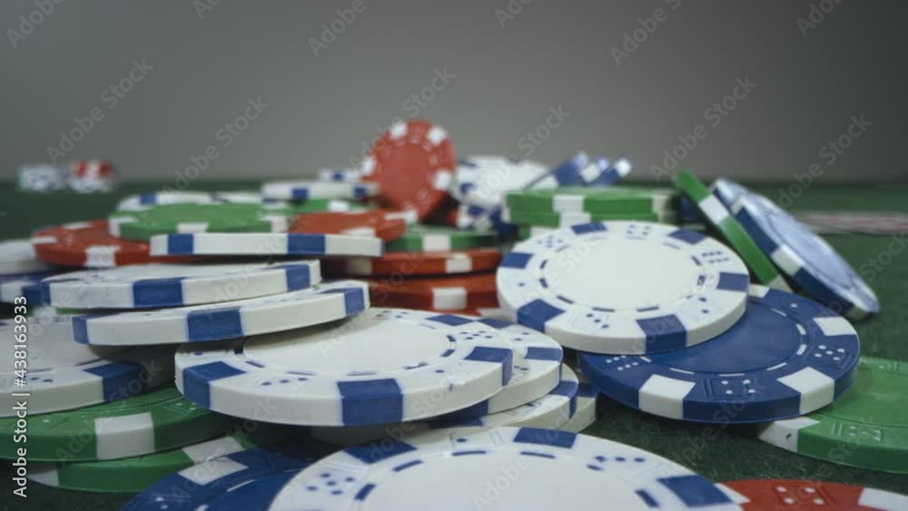 Sliding Extreme Close Up Shot Over a Pile of Poker Chips Sliding Extreme Close Up Shot Over a Pile of Poker Chips