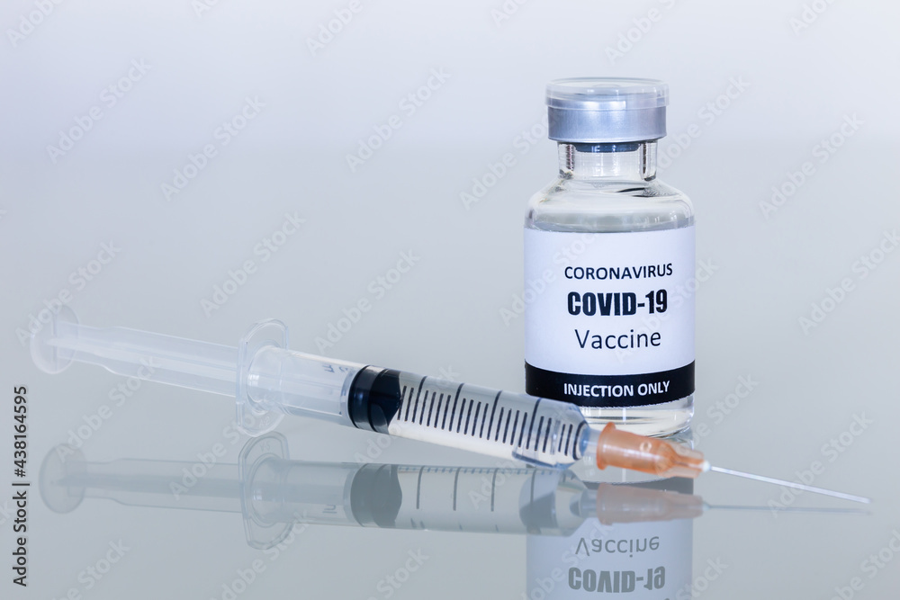 Vaccine bottles and syringes for preventing coronavirus or covid-19. Vaccine bottles and syringes for preventing coronavirus or covid-19.