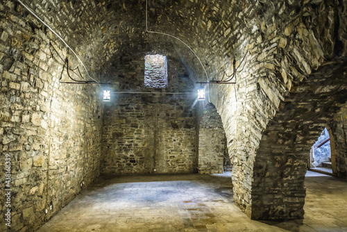 Underground of Khotyn Fortress, fortification complex in Khotyn town, Ukraine photo