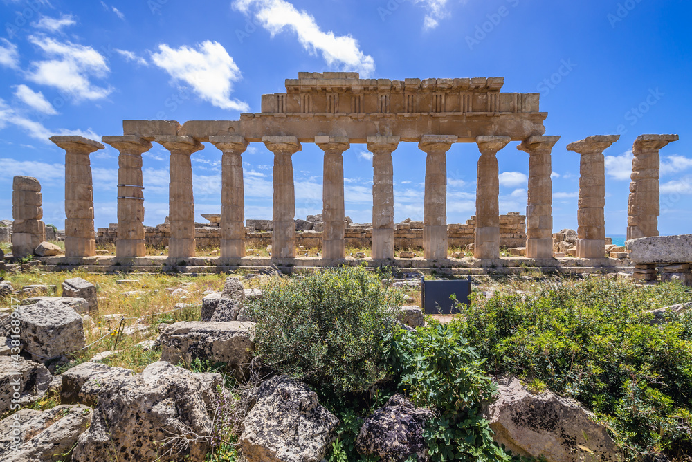 Temple of Apollo on the acropolis of Selinunte ancient city on Sicily Island in Italy