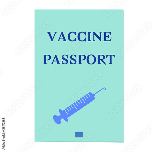 Image of the document with the inscription "VACCINE PASSPORT", the image of the syringe on the passport