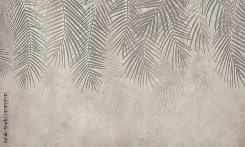 Fototapeta samoprzylepna gałęzie palmowe, rysunek abstrakcyjny