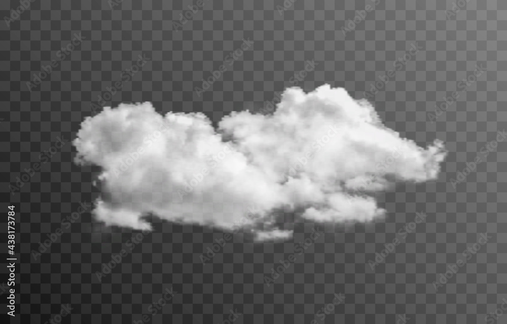 Vector cloud or smoke on an isolated transparent background. Cloud, smoke, fog, png. - obrazy, fototapety, plakaty 