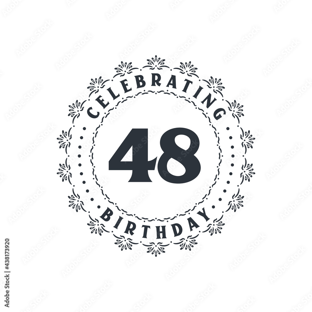 48 Birthday celebration, Greetings card for 48 years birthday 48 Birthday celebration, Greetings card for 48 years birthday