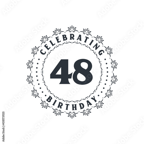 48 Birthday celebration, Greetings card for 48 years birthday