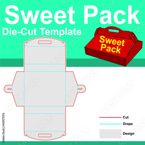 Sweets carton box design Mold Die Cut Template packaging