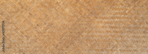 Traditional Woven wood rattan or timber pattern nature texture strips for furniture material. Bamboo weaving background