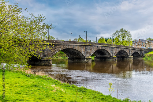 A panorama view of the Stirling road bridge on a summers day