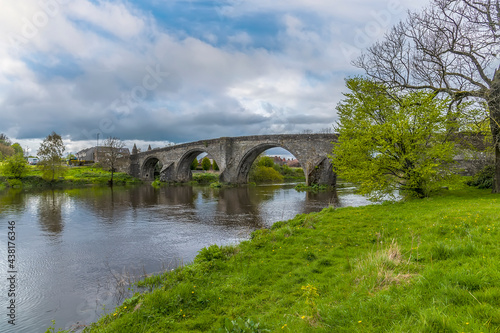 A panorama view of the Stirling old bridge on a summers day