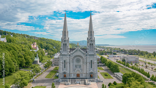 Sainte Anne de Beaupré Basilica from drone photo