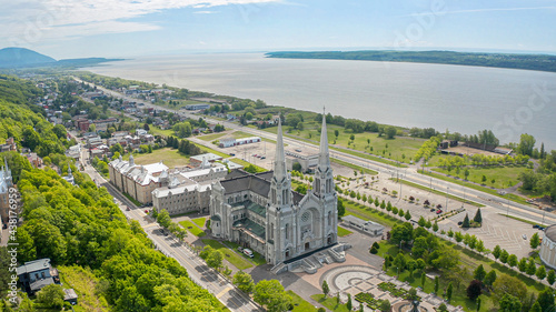 Sainte Anne de Beaupré Basilica from drone