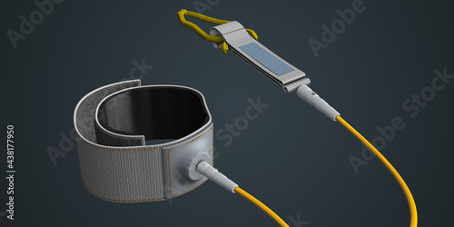Canvas Print Close up of ankle strap or leash Close up of ankle strap or leash for a surfboar