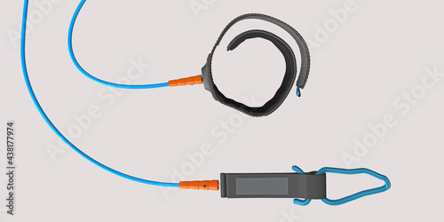 Photography Close up of ankle strap or leash for a surfboard - 3d illustration